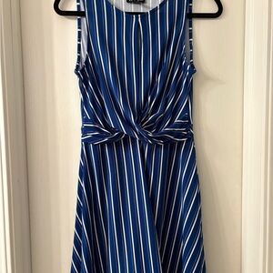 As U Wish Navy and White Striped Dress
